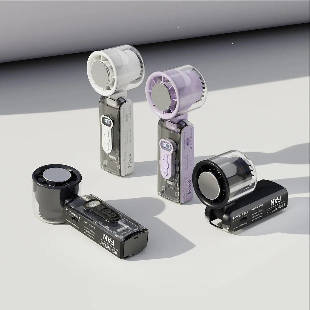 IceRush Turbo – Handheld Fan with Instant Cooling Plate & LED Light