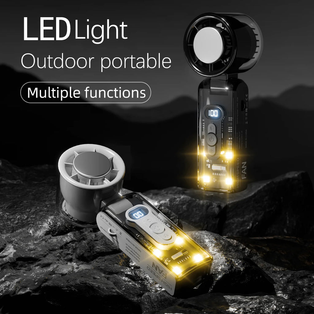 IceRush Turbo – Handheld Fan with Instant Cooling Plate & LED Light