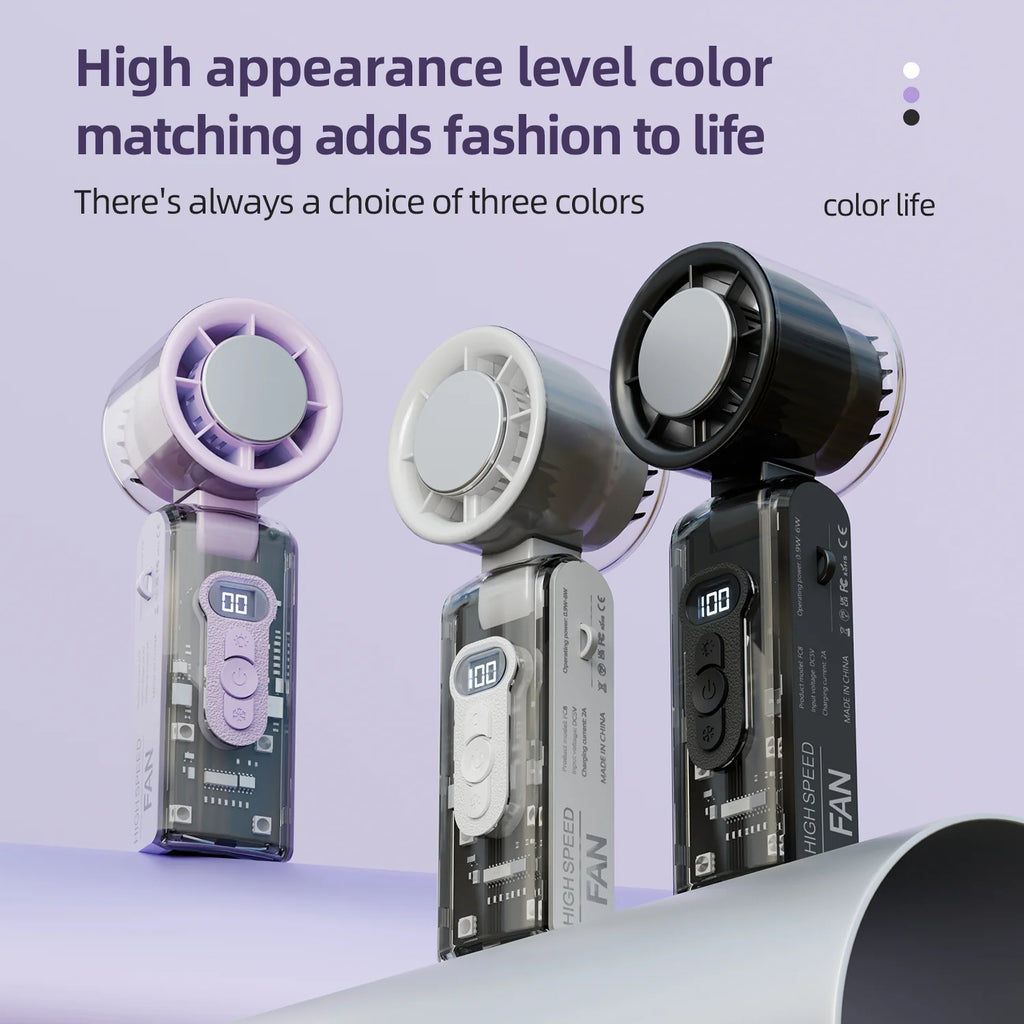 IceRush Turbo – Handheld Fan with Instant Cooling Plate & LED Light